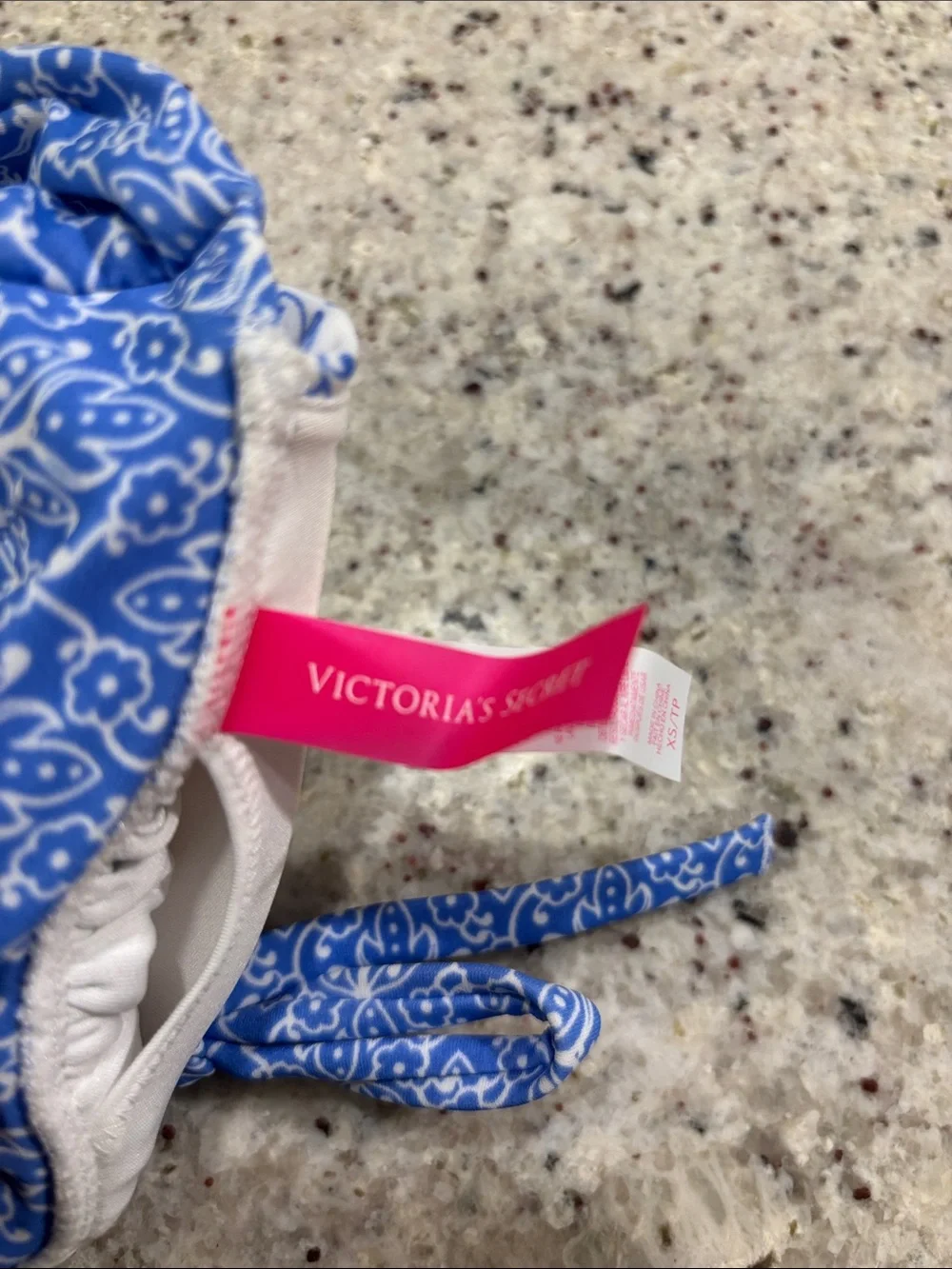 Victoria's Secret Blue and White Printed Bikini Set 3 pcs
